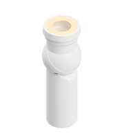 Przyłącze do stojącej miski WC, kolano regulowane 0–90°, DN 110, długość 275 mm, PP, białe