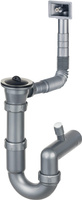 Syfon do zlewozmywaka stalowego nakładanego 1-komorowego - odpływ 2" stal ZXY 9923