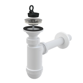 Syfon umywalkowy DN32, sitko nierdzewne DN63