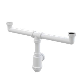 Podwójny półsyfon butelkowy zlewozmywaka z nakrętkami 6/4