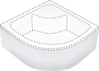 Osłona brodzika półokrągła 90x90 cm biały KTD 041O