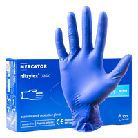 Rękawice nitrylowe niebieskie Mercator Nitrylex Basic rozmiar M 100 szt. dark blue